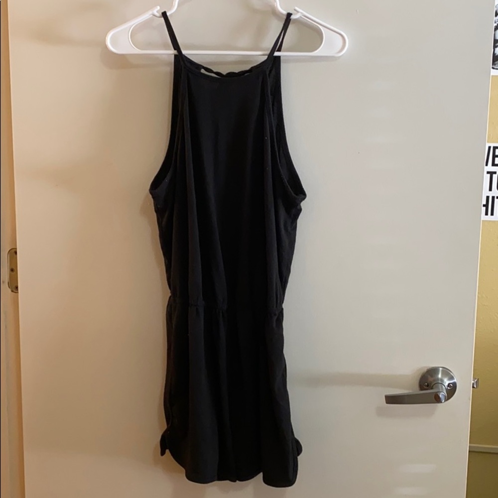 black tie back romper